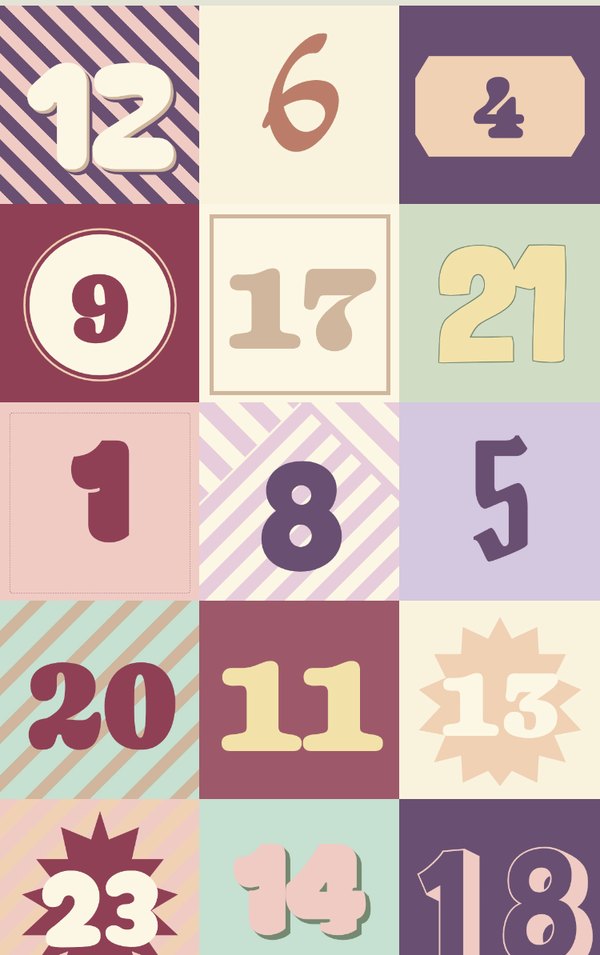 2028 design: the Classic grid in pastel lavender, blush, sage and butter